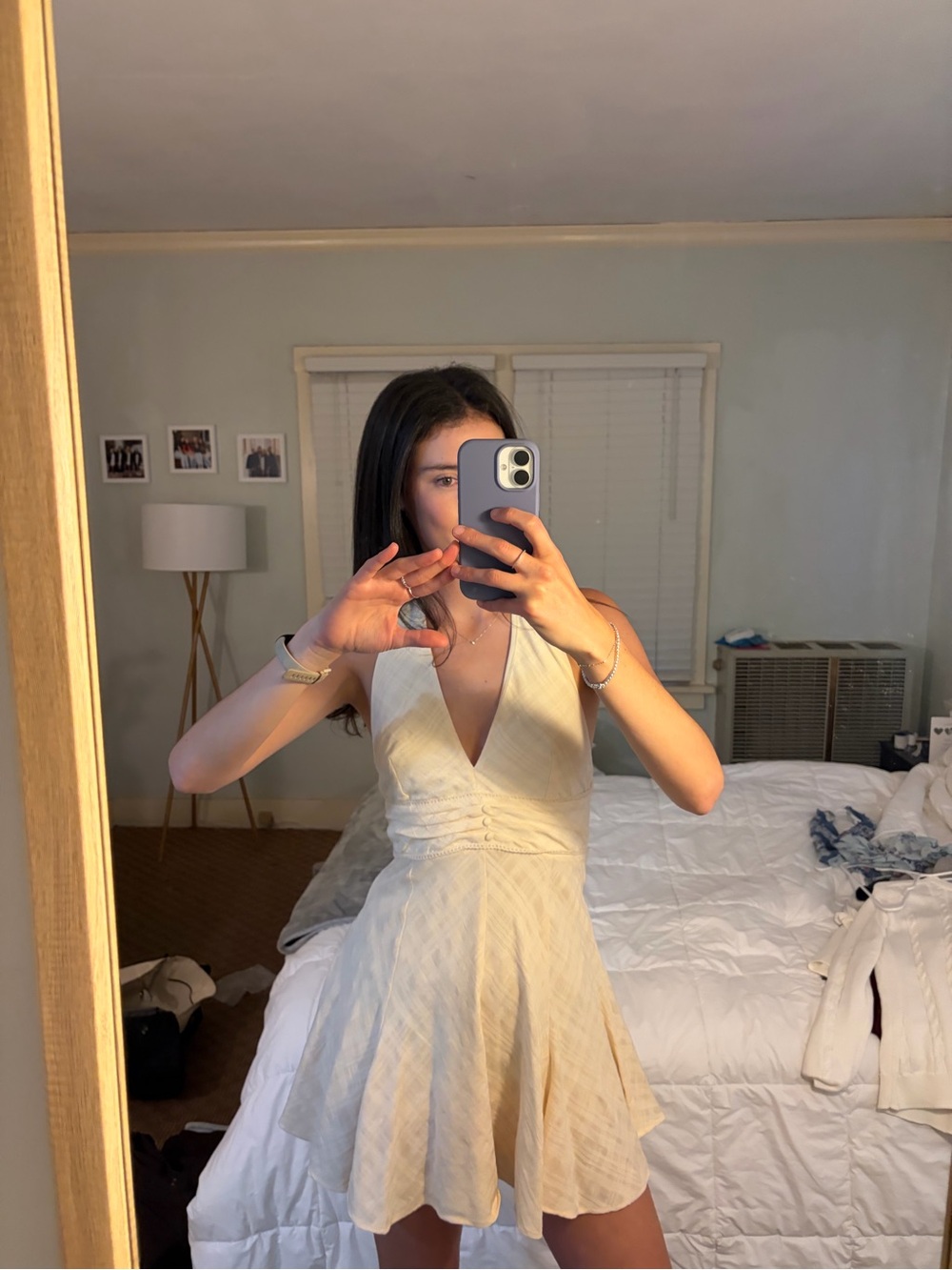 Zara Cream Sleeveless V-Neck Mini Dress